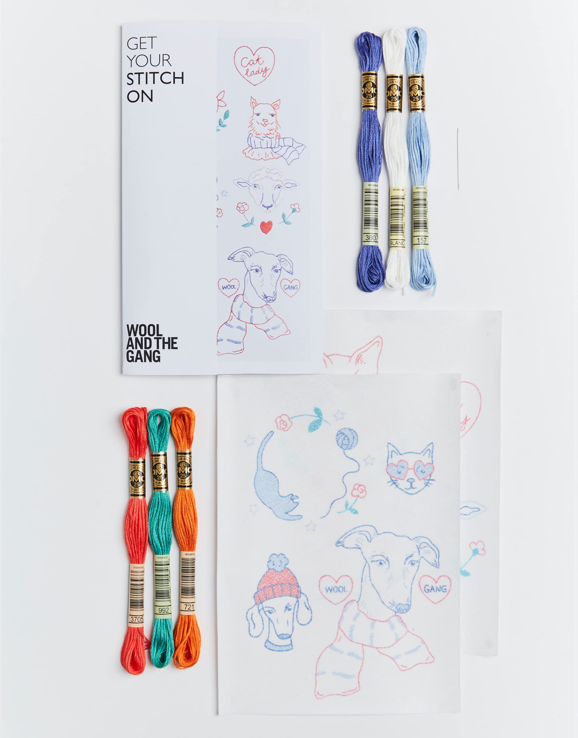Wool and the Gang Super Fluffy Animals Embroidery kit