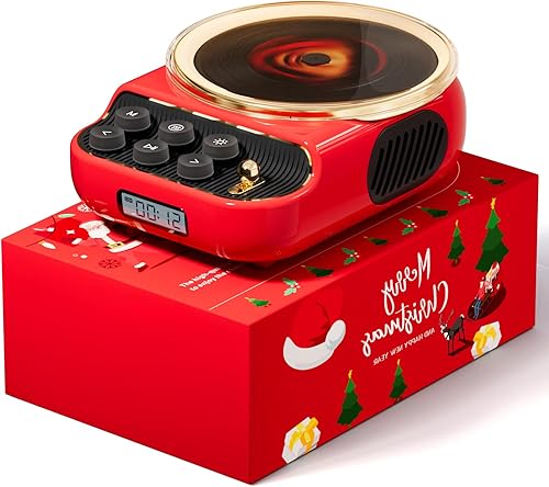 Reproductor de CD con altavoces Bluetooth, altavoz dual HiFi integrado, reproductores de CD portátiles retro para el hogar, reproductor de música de