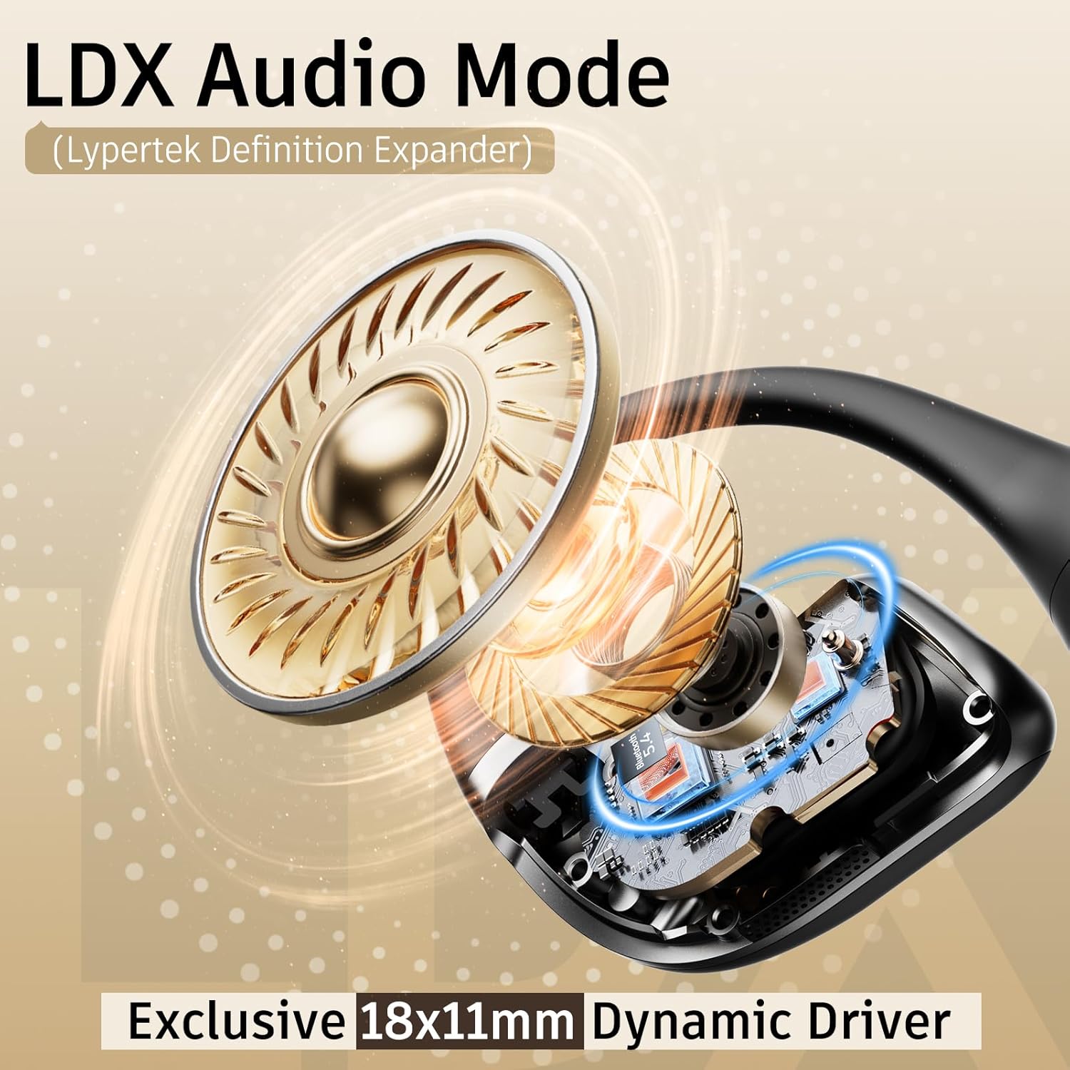 LYPERTEK Wireless Earbuds 40Hrs Playback Bluetooth 5.4, ENC Noise Cancelling Sports Earphones with Ear Hooks, IP55 Waterproof, Deep Bass Stereo Sound, Secure Fit for Workout Running Gym,S40-Black