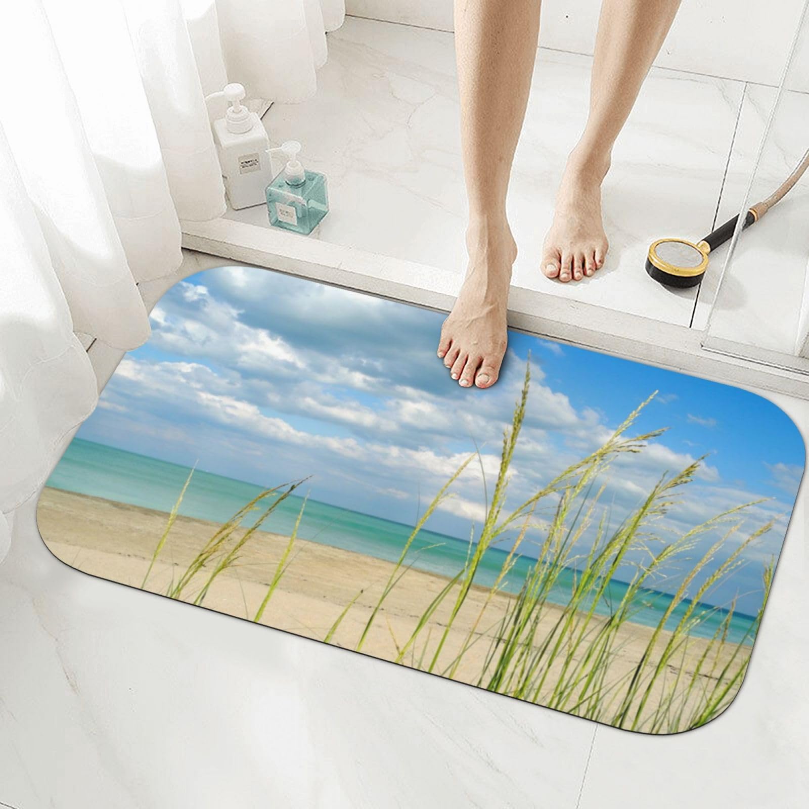 Tapis de bain en diatomée super absorbant et antidérapant