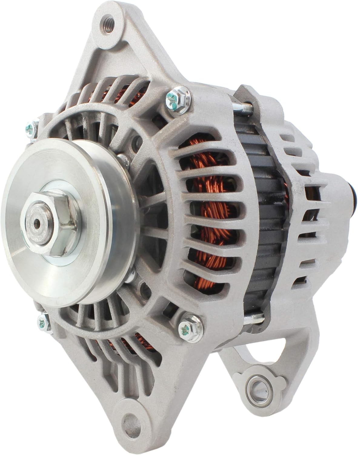 New Premium Alternator Compatible with Nissan Forklift Applications 12 Volt 50 Amp CW Rotation w/ 1 V Groove Pulley A5T06671 23100-G5110 A-80415 23100G5110 90-27-3279 A005T06671 A005T06671ZC 11988