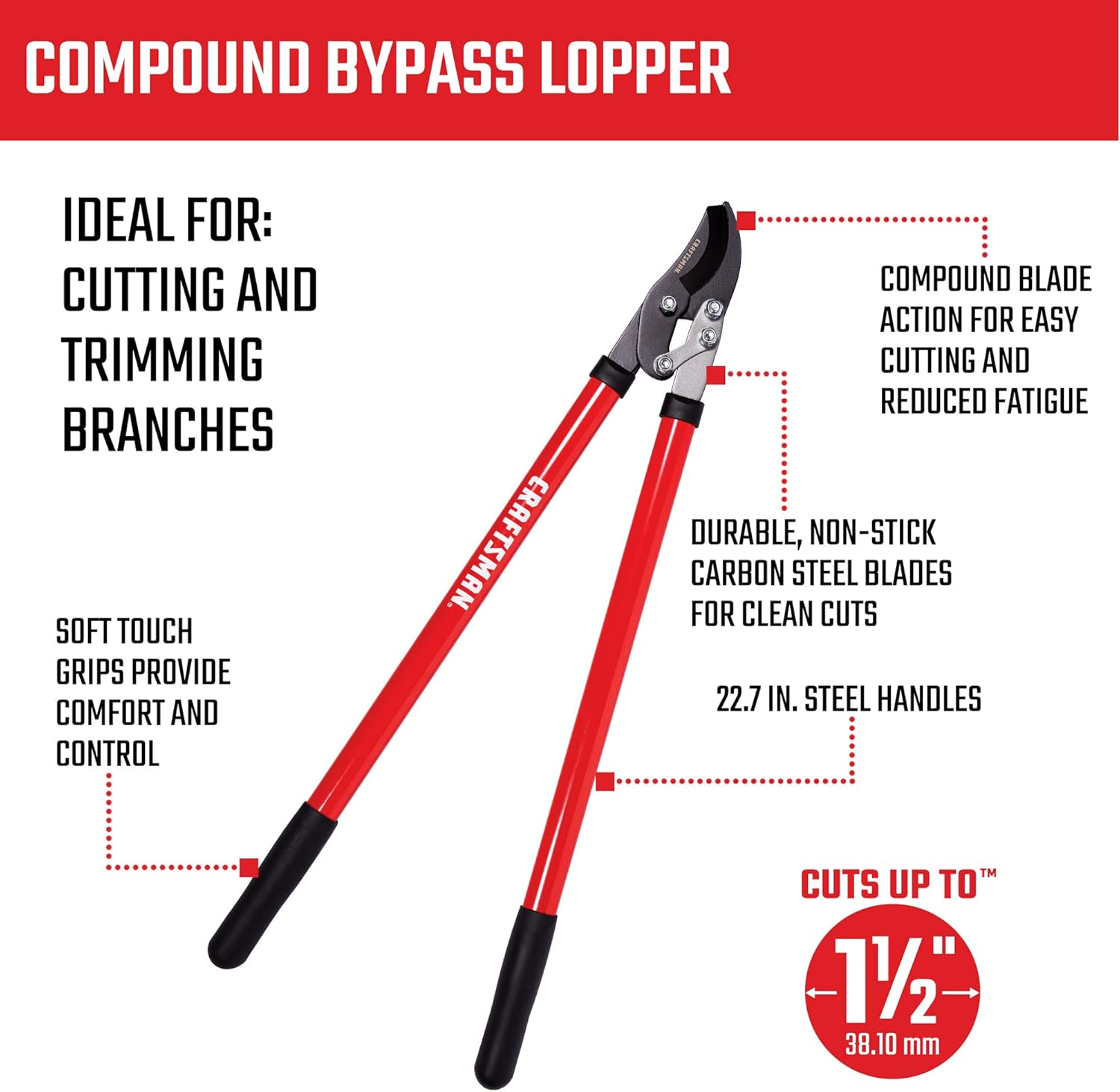 CRAFTSMAN CMXMKIT0140 3-Piece Pruning Set with Bypass Pruning Shears, Compound Lopper and Extendable Hedge Shears : Patio, Lawn & Garden