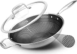 Ensemble de Casseroles Induction NutriChef 7 Pièces en Acier Inoxydable - Ensemble de Casseroles Triply avec Revêtement Antiadhésif Dakin - Poêle à Sauté Petite, Moyenne et Grande avec Couvercle, Wok