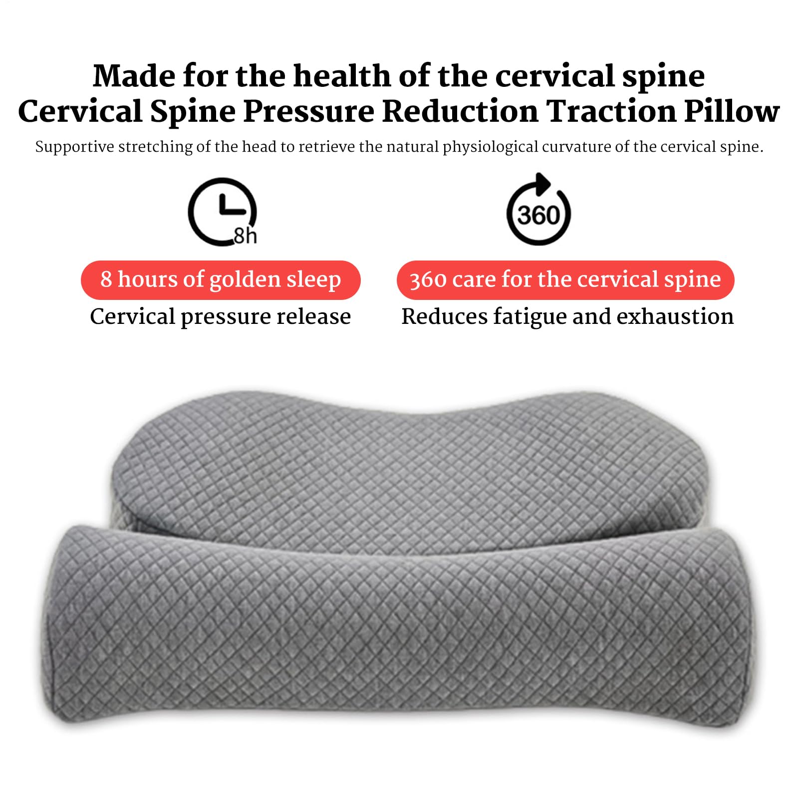 Almohada de Contorno Suave Cojín Antitracción Reposacabezas | Soporte Para La Cabeza De Almohada Cervical para Hombres y Mujeres Mayores Viaje Oficina Hogar Coche Cama Sofá Lectura