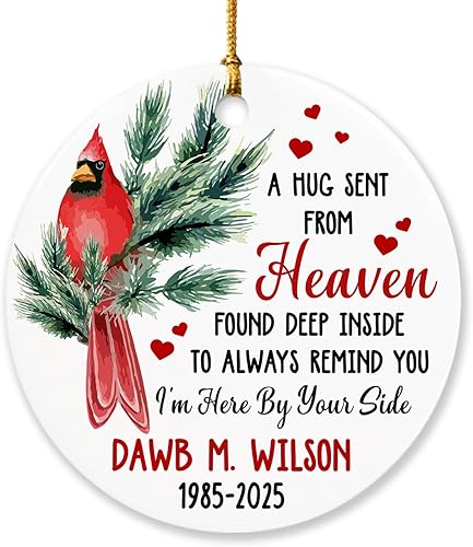 Vista 80 de Adornos de Navidad, adorno de árbol de Navidad de camión rojo, adorno de Navidad personalizado de camión rojo, adorno de Navidad de Feliz Navidad