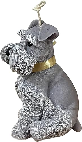 Miniatura 4 de Ymar - Vela decorativa y aromática con forma de perro Schnauzer (Gris)