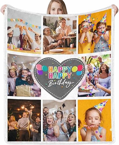 Vista 6 de Manta personalizada con texto fotográfico, manta personalizada para papá, manta con imagen personalizada para madre, padre, adultos, amigos, Design8