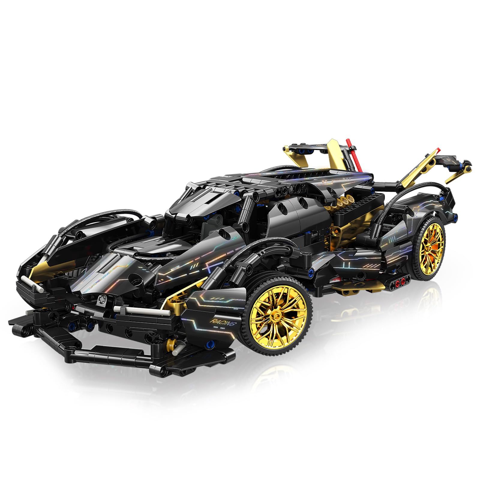 SnlywanSports Car Building Block Set for Boys,1:14 Race Car Toy Construction Building Sets for Adults and Teens,Birthday Gifts for Motorsports Enthusiasts Boys Girls Age 8+ (1148 Pieces), Black-v12
