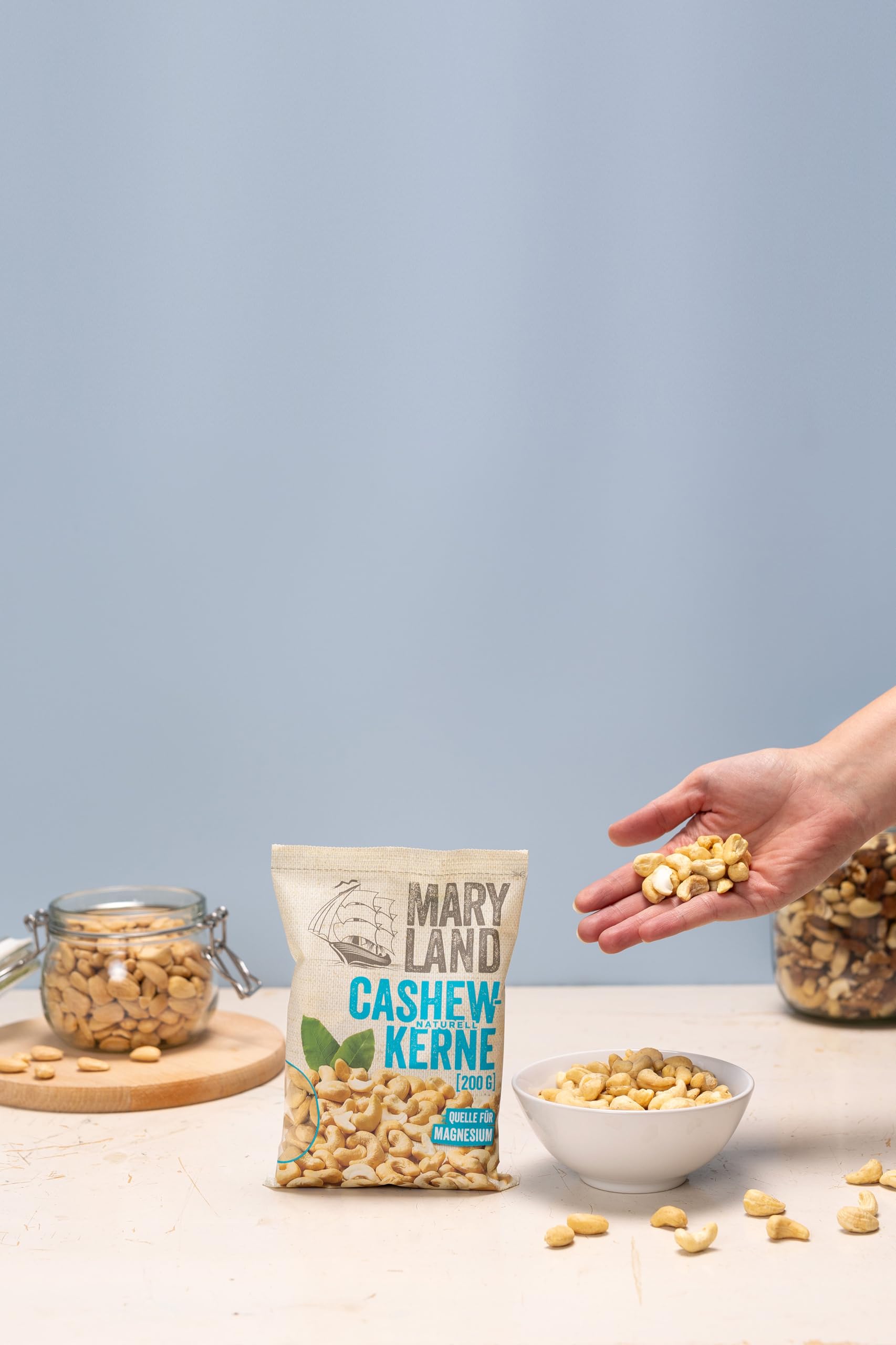 Maryland Cashewkerne 200g Beutel 10er Pack – Cashewkerne naturbelassen, vegan, frei von künstlichen Aromen, ohne Zusatzstoffe – Im praktischen Format genießen (10 x 200g)