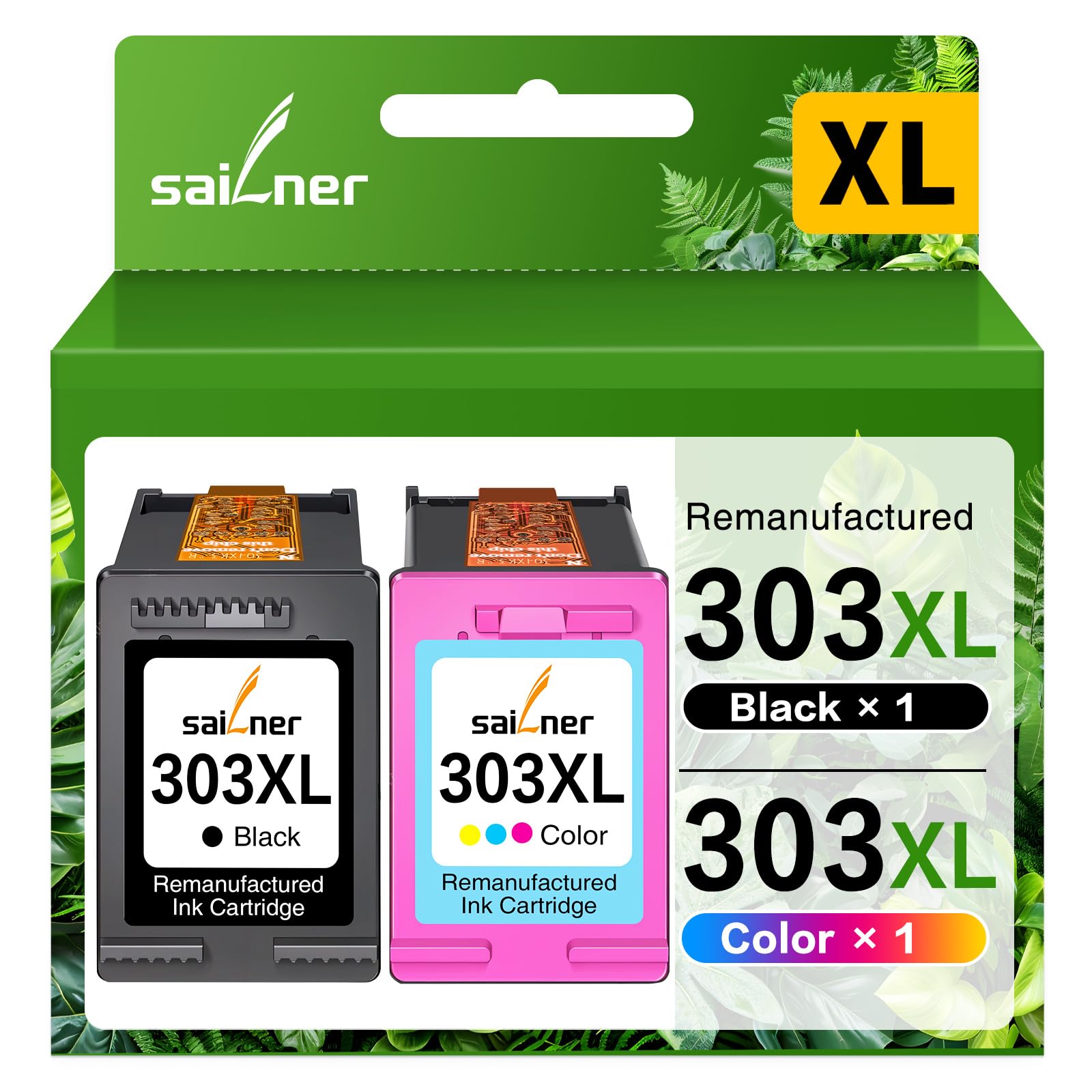 SAILNER 303 XL Compatible para Tinta HP 303 Color e Negro Cartucho 303XL para HP Envy Photo 6232 6220 7830 6230 7130 7134 6234 6222 6255 6258 6552 7120 7800 7900 Tango X (1Negro,1 Color)