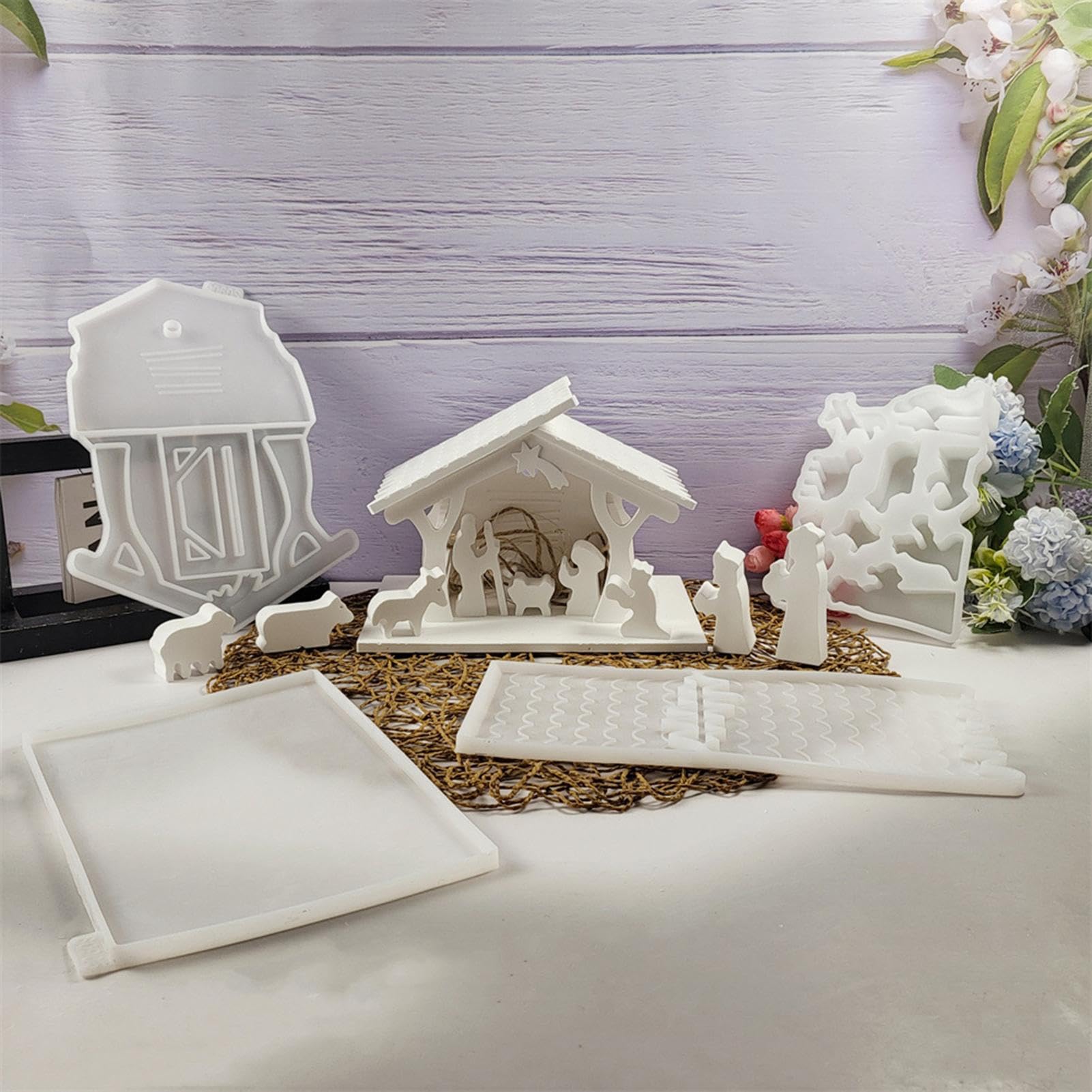 Moules En Silicone Pour Crèche De Noël - Pour Bougies, Plâtre, Résine - DIY Décorations De Noël, Démoulage Facile