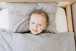 Ecolino Duvet Cover, Soft and 100% Organic Cotton Crib, Toddler, Travel Size, 37" x 51", Cover for Comforter, Duvet Insert or Blanket - Milky Way