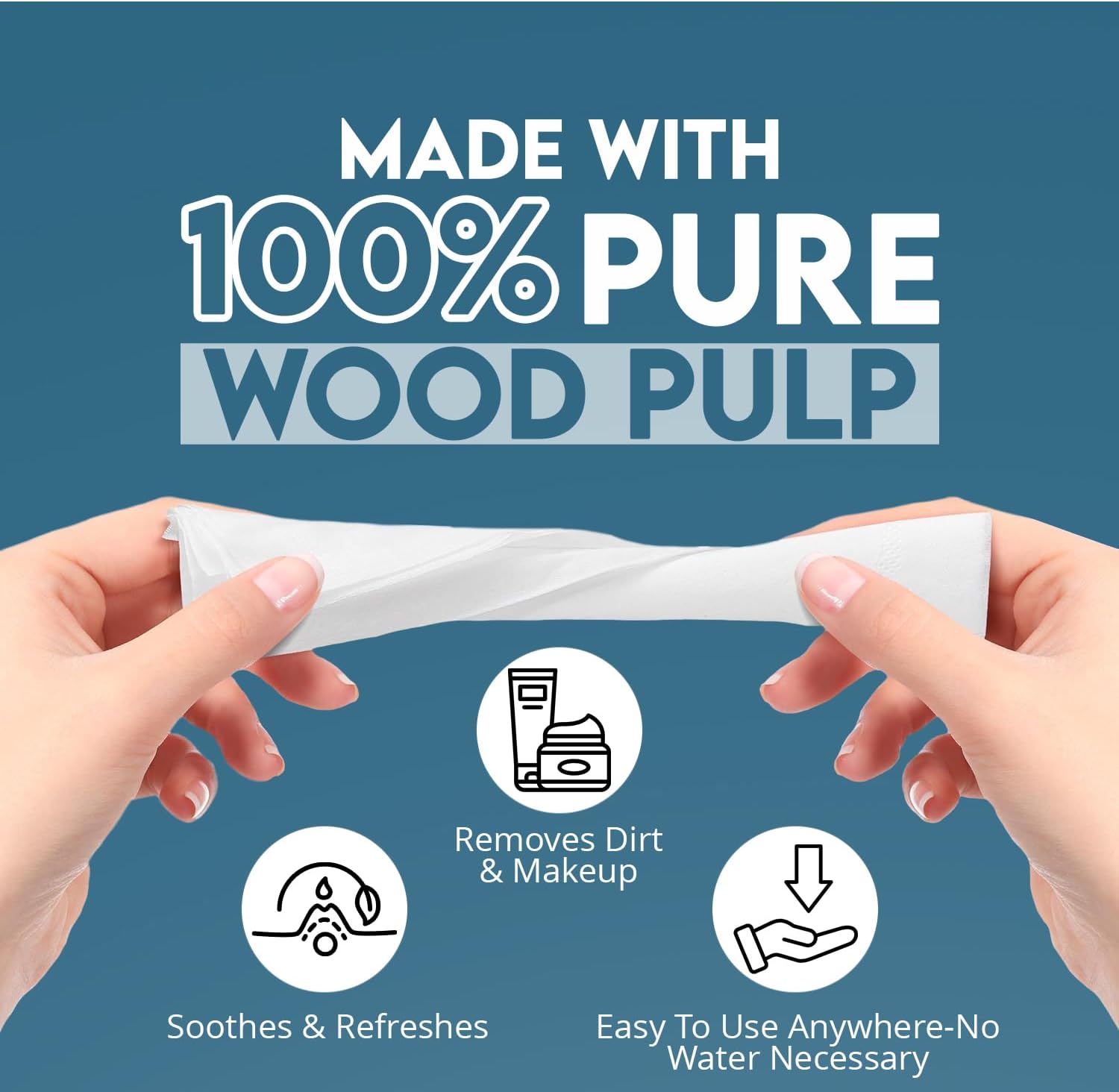 WBM Care 2-Ply Facial Tissues with Tea Tree Fragrance - 200 Sheets, Pack of 50 (10000 Total) Ultra Soft, 100% Natural Best for Rinse