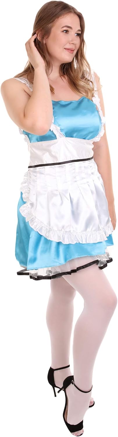 HPO Women’s Sexy French Maid Dress Costume | Uniform Costumes Multiple Size And Colour Options