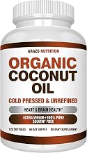 Organic Coconut Oil 2000 MG Per Serving - 100% Extra Virgin Unrefined Cold Pressed for Weight Support, Skin, Hair, Nails - 120 Softgel Capsules