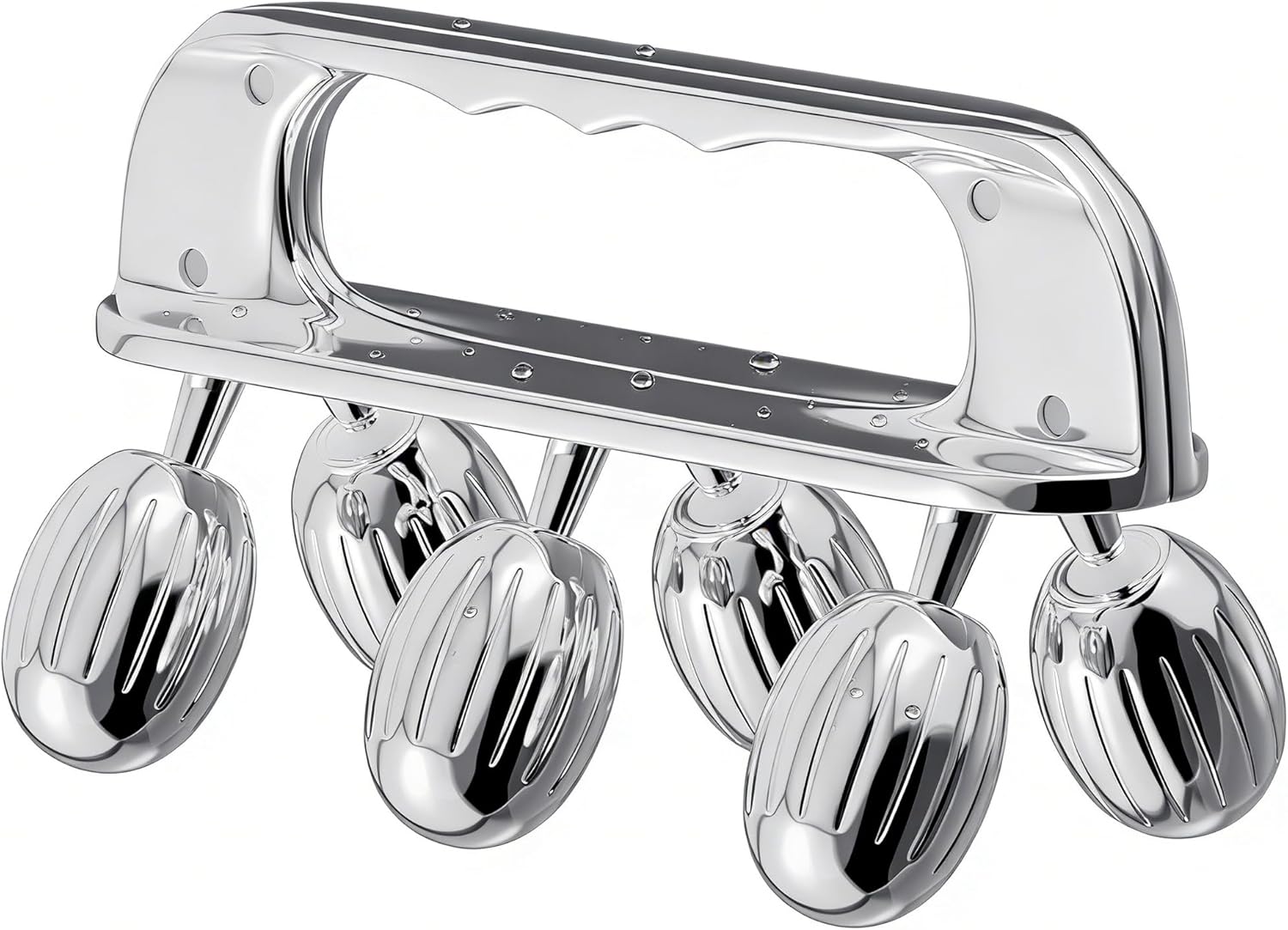 Yeamon Stainless Steel Handheld Muscle Roller, Deep Tissue Body Massager with 3 V-Shaped Roller Sets, Ergonomic Grip Manual Massage Tool for Arms, Legs & Back Relief, Post Workout Recovery