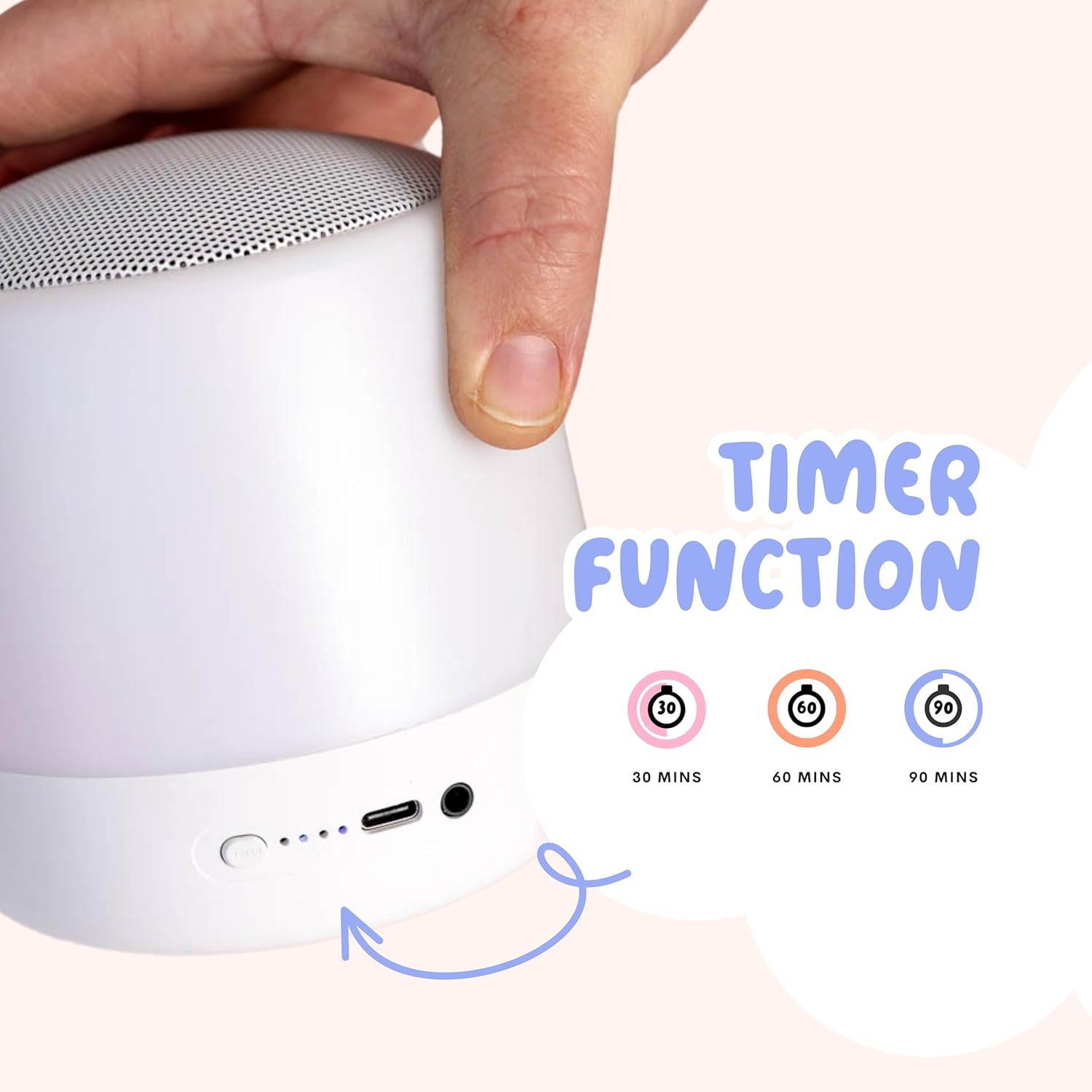 The Midwife Mumma Baby Sound Machine and Sleep Light, 34 Soothing Sounds, White Noise for Baby and Adults, App Controlled Feature