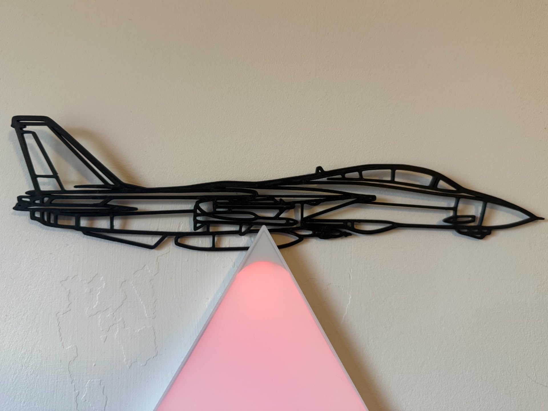 Fighter Plane Wall Hanging, Metal Silhouette Art, Black Jet Decor for Home or Office-image-9