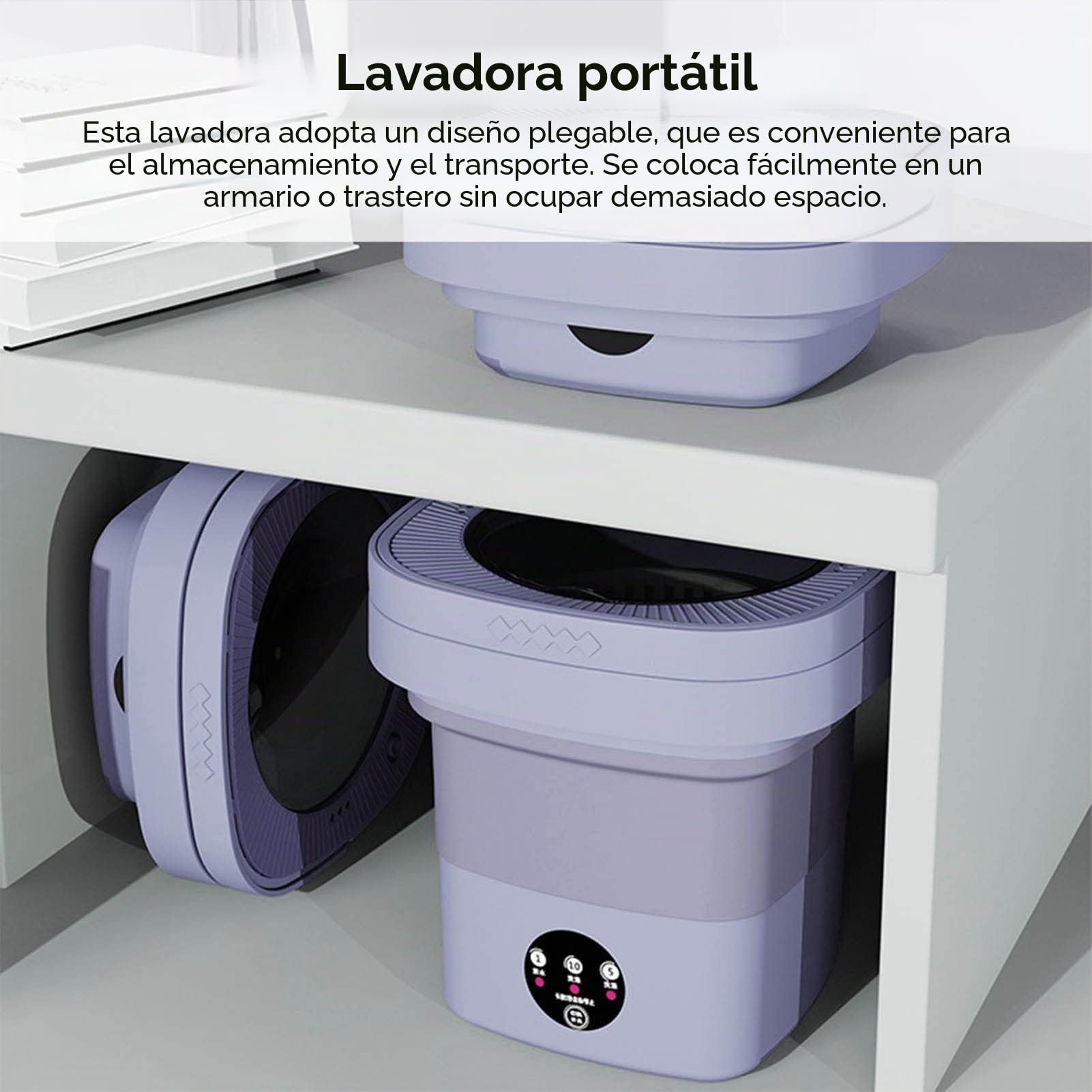 Fockety Lavadora Portátil, Mini Lavadora Plegable de 6,5 L con Secador Giratorio y 3 Modos, Lavadora Portátil Semiautomática de Limpieza Profunda para Caravana, Camping, Apartamento (Púrpura)