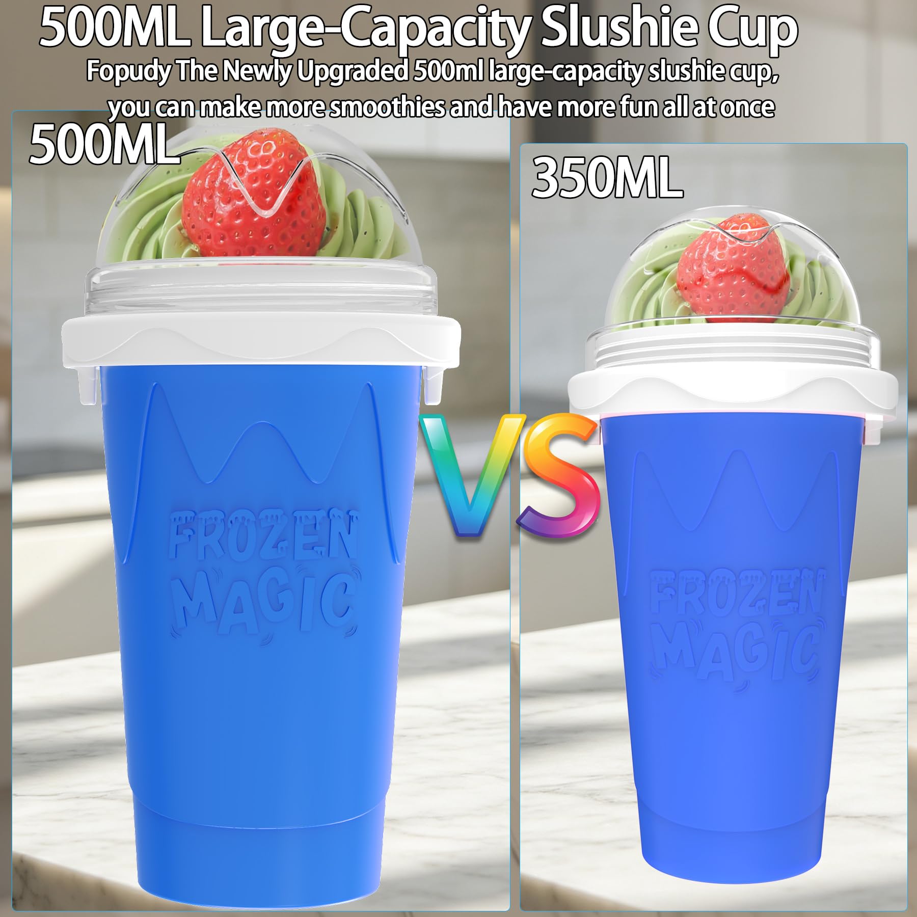3 vasos para hacer granizados de 500 ml, taza portátil para granizados con