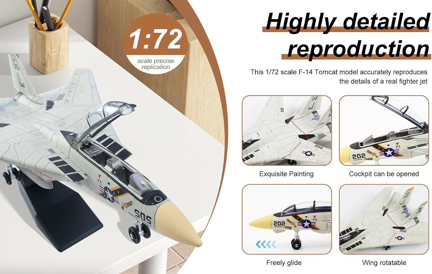 New 1/72 Scale F-14 Model Fighter Jet