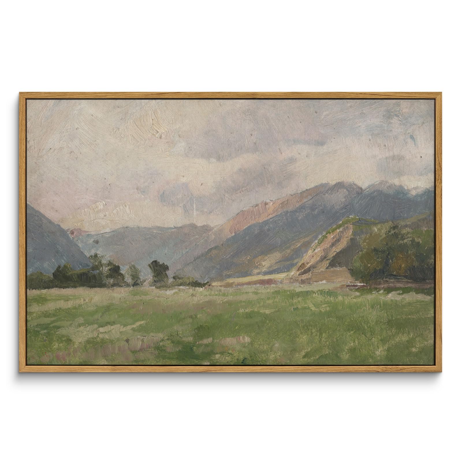 InSimSea Framed Canvas Wall Art, Meadow with Flowers Painting, Landscape for Living Room, Bedroom, Home, Bathroom Decor, 8x10 — view 174