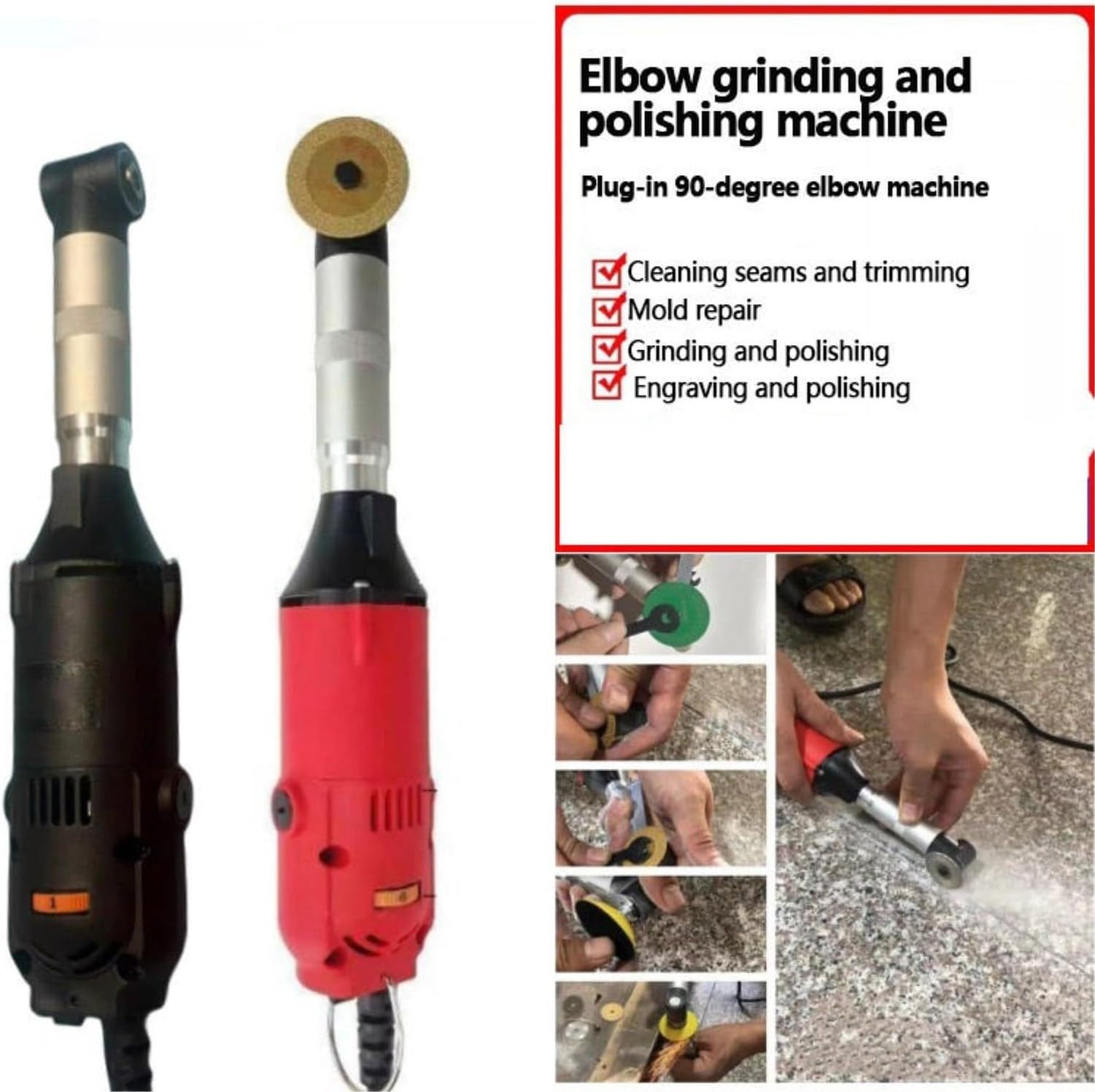 Cortador y Limpiador Multiusos de Juntas para baldosas eléctrico inalámbrico 15000 RPM Velocidad Ajustable 6 Niveles para Cocina Cuarto de baño reparación rápid, Rojo