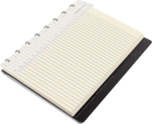 Miniatura 4 de Filofax B115076U - Cuaderno metálico Saffiano recargable, tamaño A5, 112 páginas móviles de color crema, incluye 4 índices (uno con bolsillo) y