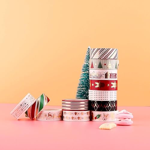 Miniatura 3 de AIEX - Juego de 12 cintas adhesivas de Navidad para manualidades