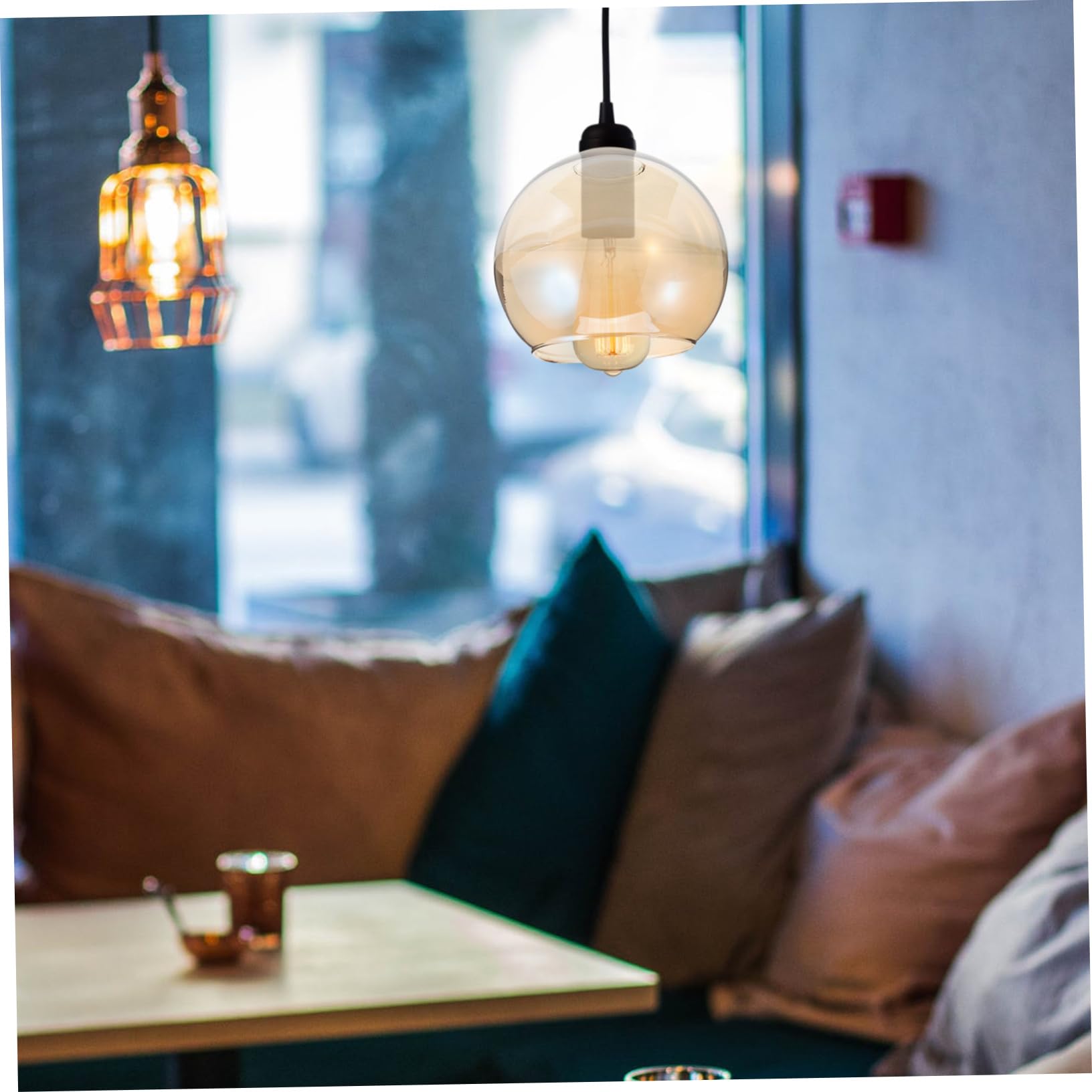 Luxshiny Paralume in Vetro Trasparente 6 Pollici Ricambio Per Lampada a Sospensione E27 Copertura Paralume Sfera Per Illuminazione Interni E Atmosfera Accogliente