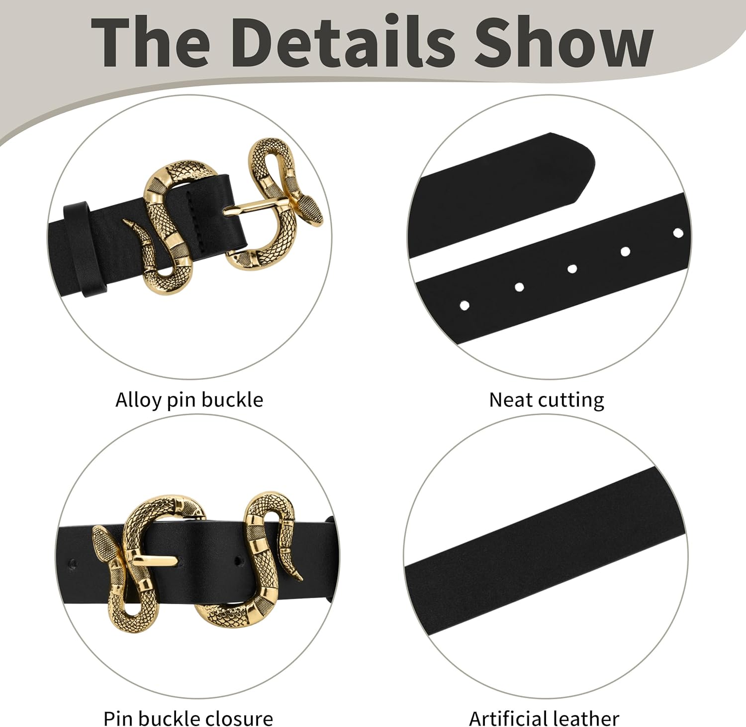 Snake Belt Womens Belts Women Cool Belt for Dresses Jeans Shorts Fashion Trendy Belts Outfits Accessories - Image 3