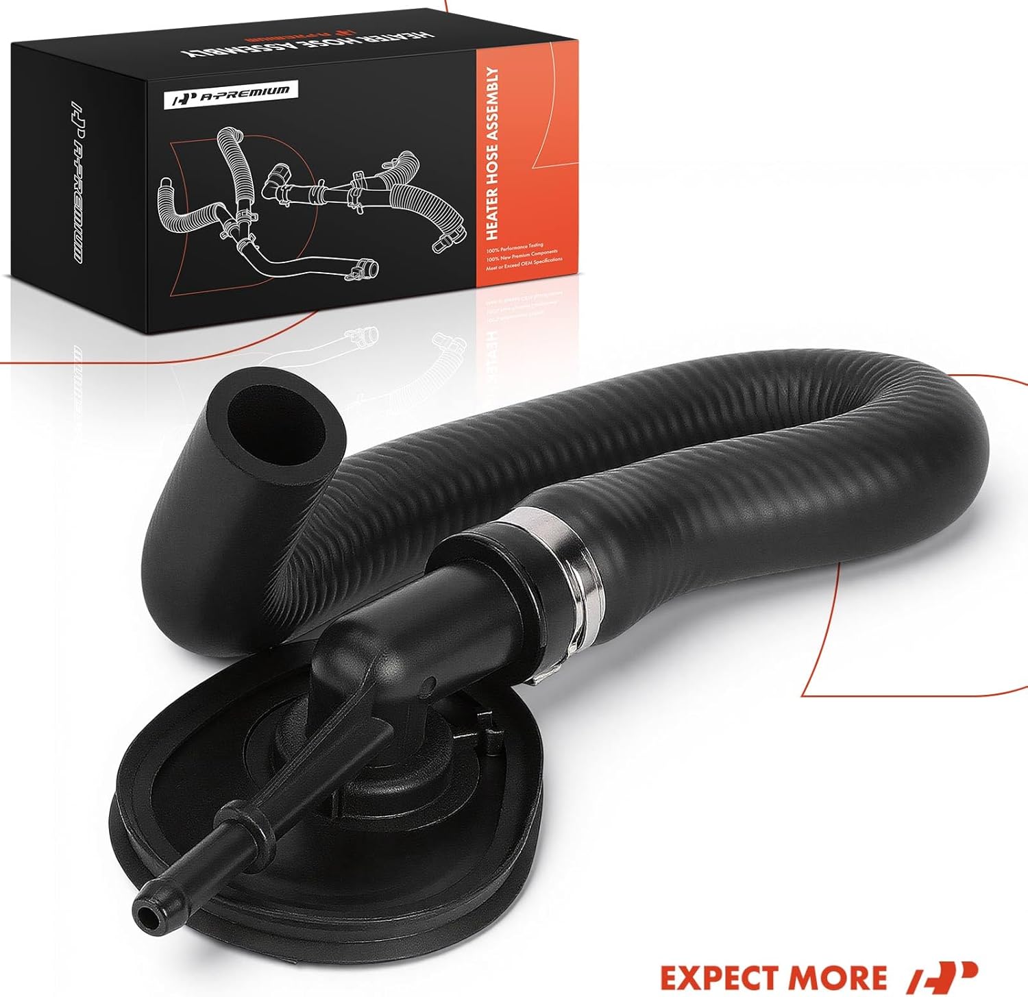 A-Premium HVAC Heater Hose Pipe Line Assembly with Clamp Compatible with Mercedes-Benz C250 2012-2015, C300 2008-2014, C350 2008-2015, C63 AMG 2008-2015, E350 2010-2014, E400, E550, GLK250, GLK350