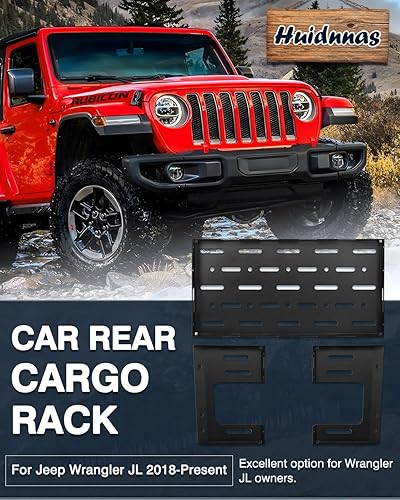 Miniatura 9 de Jeep Wrangler JK - Cesta de carga trasera (sin taladro), capacidad de peso de 150 libras, para accesorios Wrangler JK 2018-2007, estante de maletero