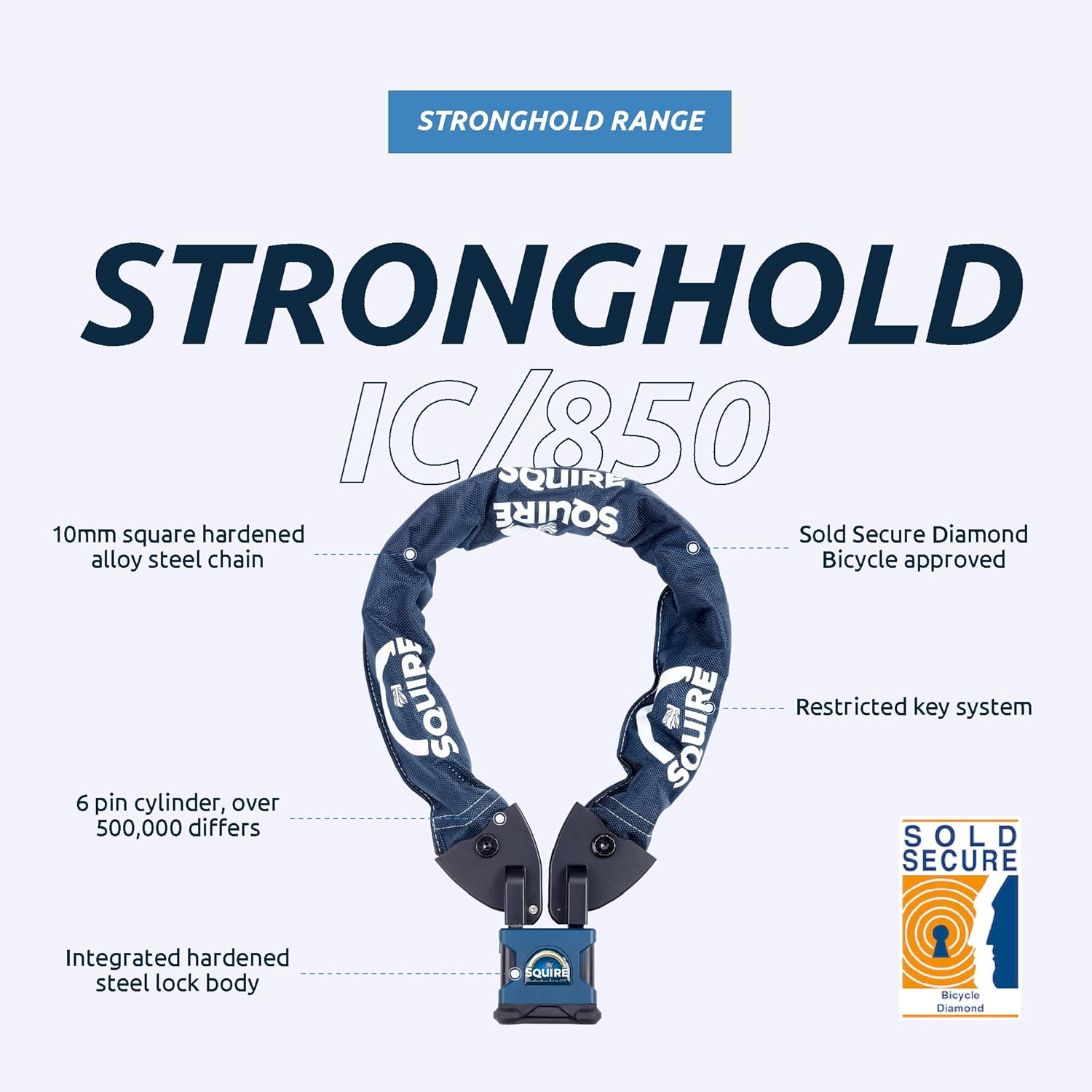 Squire Locks Stronghold Chain Lock (IC/850) 850mm