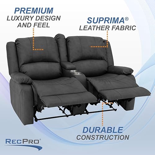 Miniatura 228 de RecPro Charles Collection sofá doble de 67 pulgadas con respaldo reclinable para caravana o cámper, mueble, sillón doble