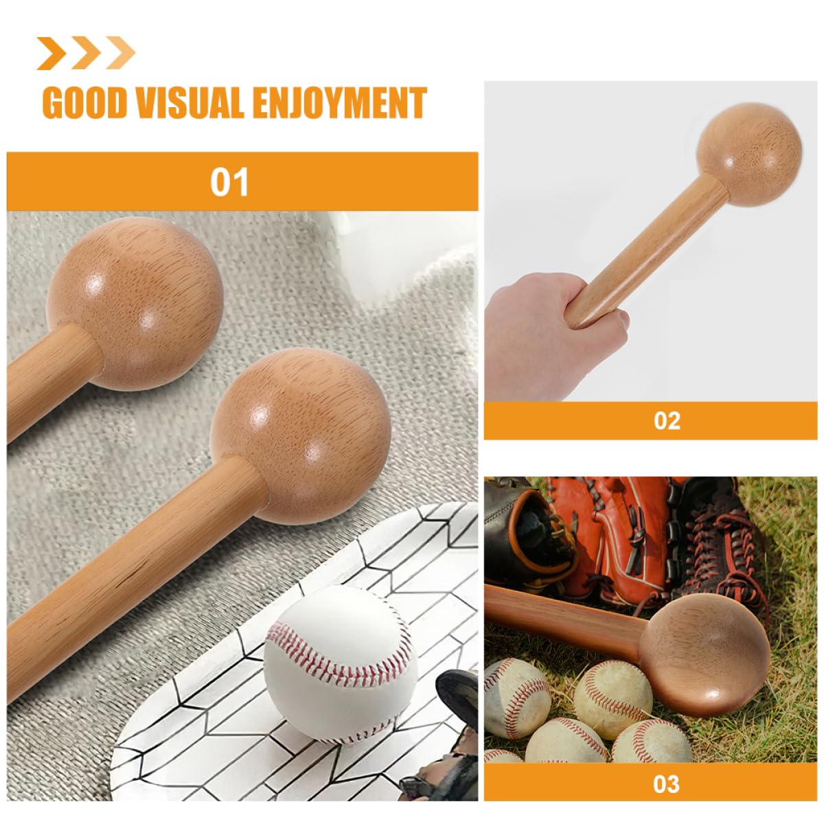 Happyyami Baseball Glove Mallet Kit Glove Mallets Wood Hammer for Catchers Mitt Youth Sliding Mitt