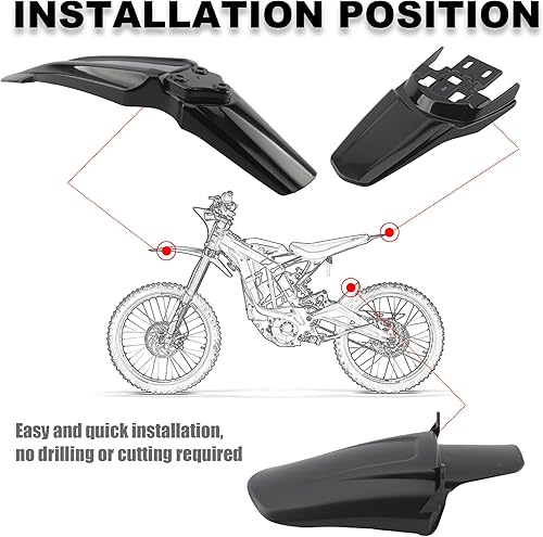 Miniatura 10 de Guardabarros trasero Sur Ron, imitación fibra de carbono Dirt Bike trasero Fender Protectorfor Sur-Ron Light Bee Guardabarros trasero,Guardabarros