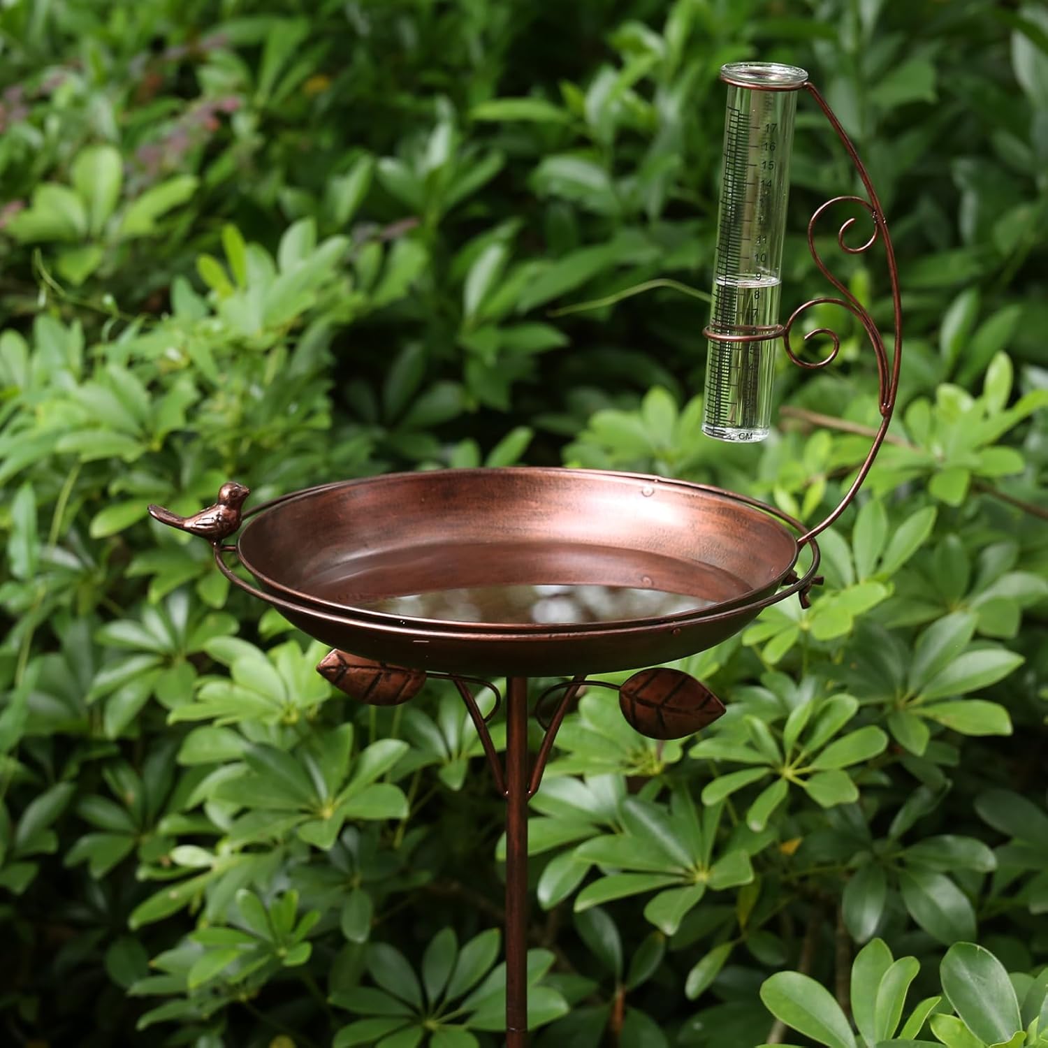 Ponzkoe Adjustable Metal Bird Bath for Outdoors Detachable Bird Baths for Outside