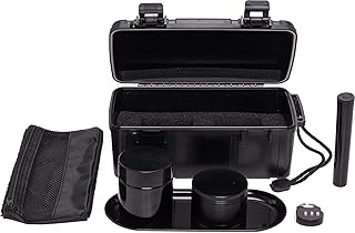 Mindful Design Smell Proof Storage Box Set - Lockable Travel Box for Herbs and Spices, Airtight UV Plated Glass Jars for H...