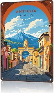 VIOTTE Funny Metal Signs Poster 8x12inch Antigua Guatemala Travel Aluminum Tin Sign Wall Art Decoration Painting For Home Bar Office Decor