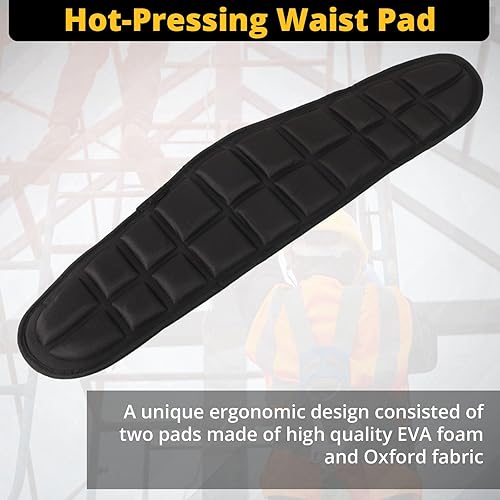 Miniatura 4 de TRSMIMA - Arnés de seguridad para escalar, protección contra caídas de cuerpo negro, para hombre, para techo, árbol, cintura, lengüeta, hebilla y