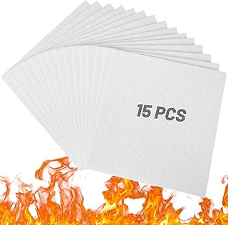 UCandy 10 Pack Ceramic Fiber Paper, 11" x 12" x 1/8" High Temperature Ceramic Fiber Rectangle Papers White Insulation Gasket Paper for Stove Furnace Fireplace