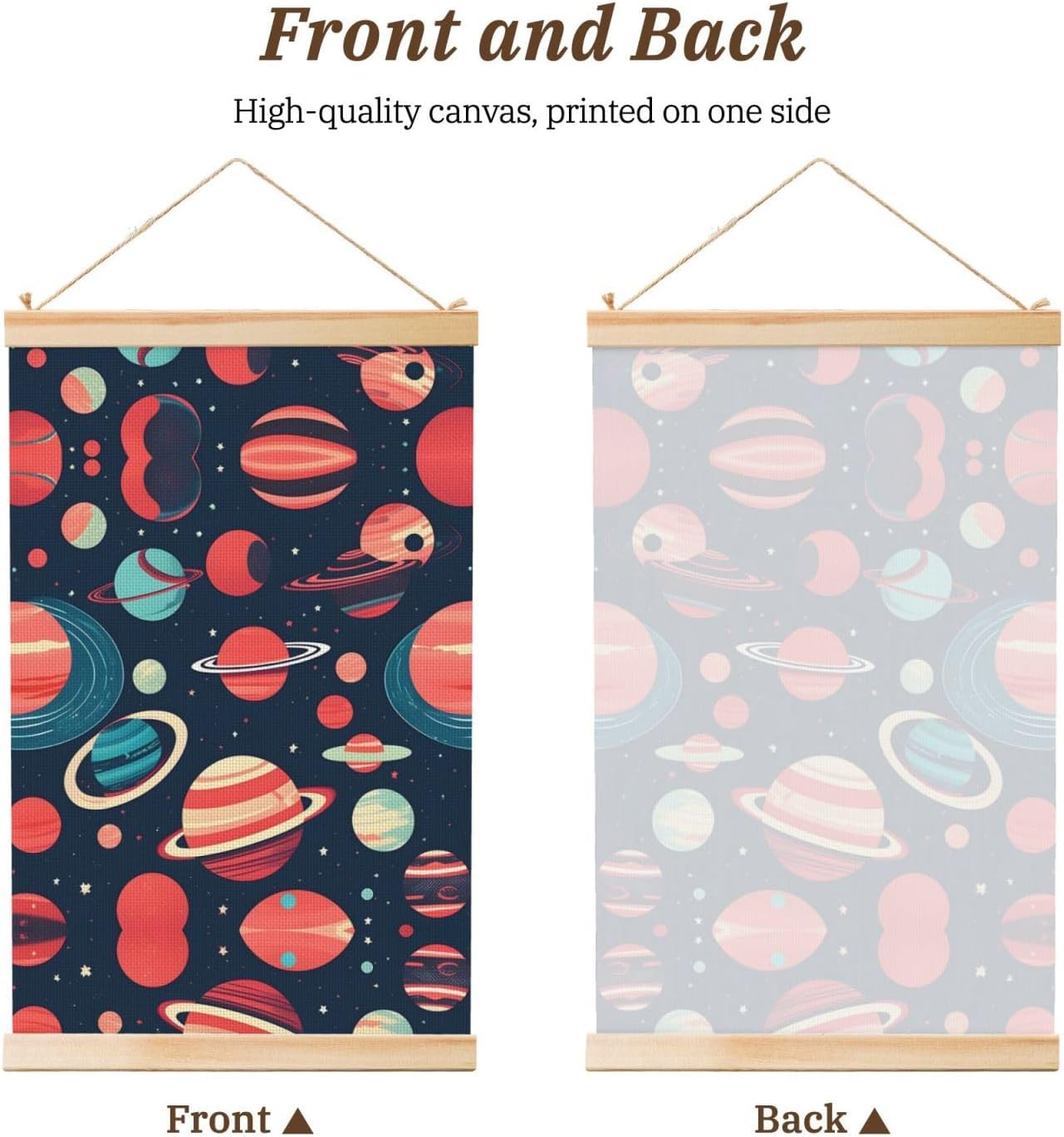 Outer Space Planets Print Poster Hanger,Hanging Poster, Poster Frame,Wood Poster Hanger, For Wall Hanging