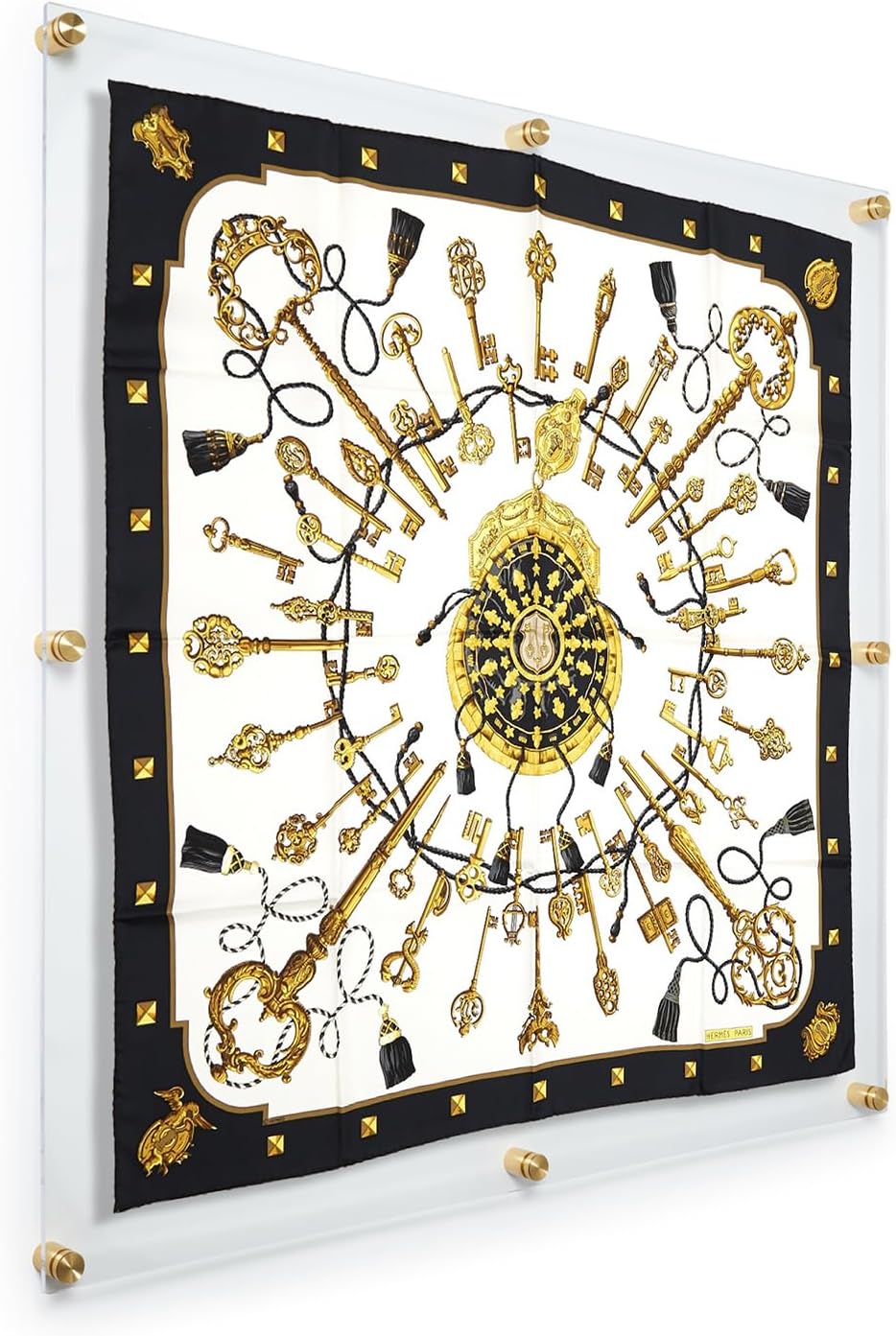 Wexel Art 36x36" Double Panel Clear UV Grade Acrylic Floating Picture Frame Photo Display with Gold Hardware for Contemporary Art and Images on Wall