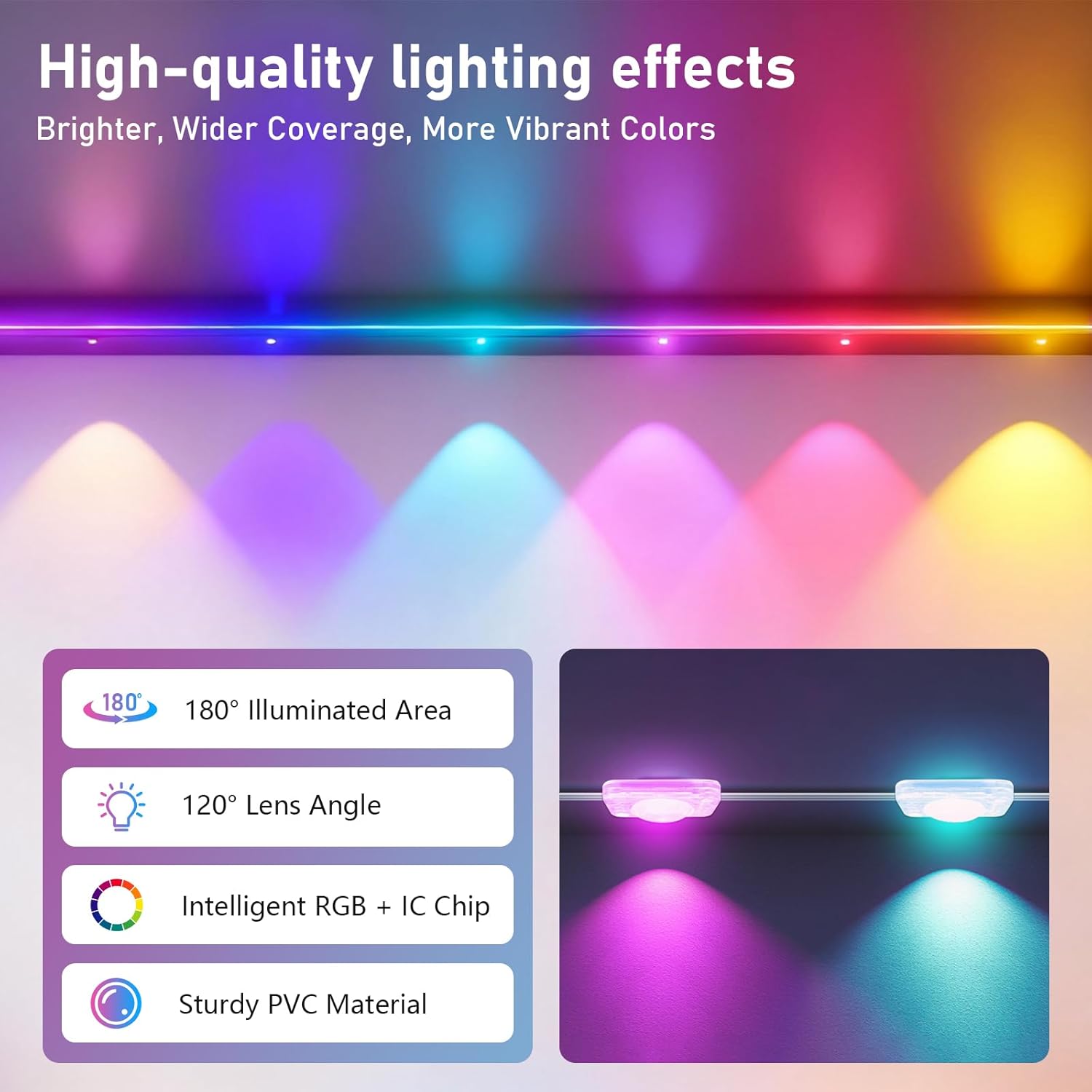 100FT Christmas Permanent Outdoor Lights,RGB Eaves Lights with App & Remote Control,DIY Multi-Color Scene Modes,IP67 Waterproof,Outdoor Strings for House,Holiday Decorations for Christmas - Image 7