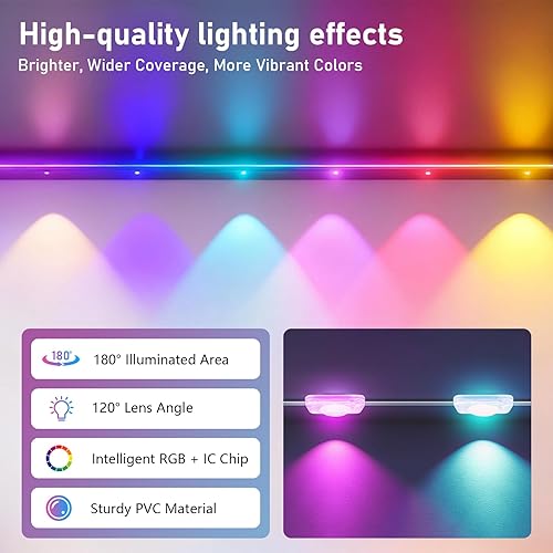Miniatura 7 de Luces permanentes de Navidad para exteriores de 300 pies, luces de alero RGB+IC con aplicación y control remoto, modos de escena multicolor DIY,