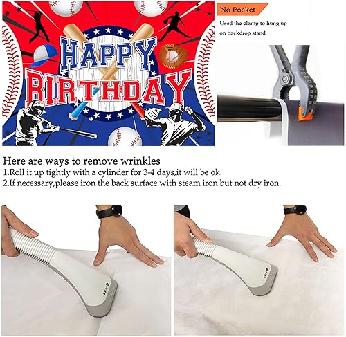 Miniatura 5 de Avezano Fondo de fiesta de béisbol, decoración de fiesta temática de béisbol, fiesta de cumpleaños, pancarta colgante de pared, suministros de fondo