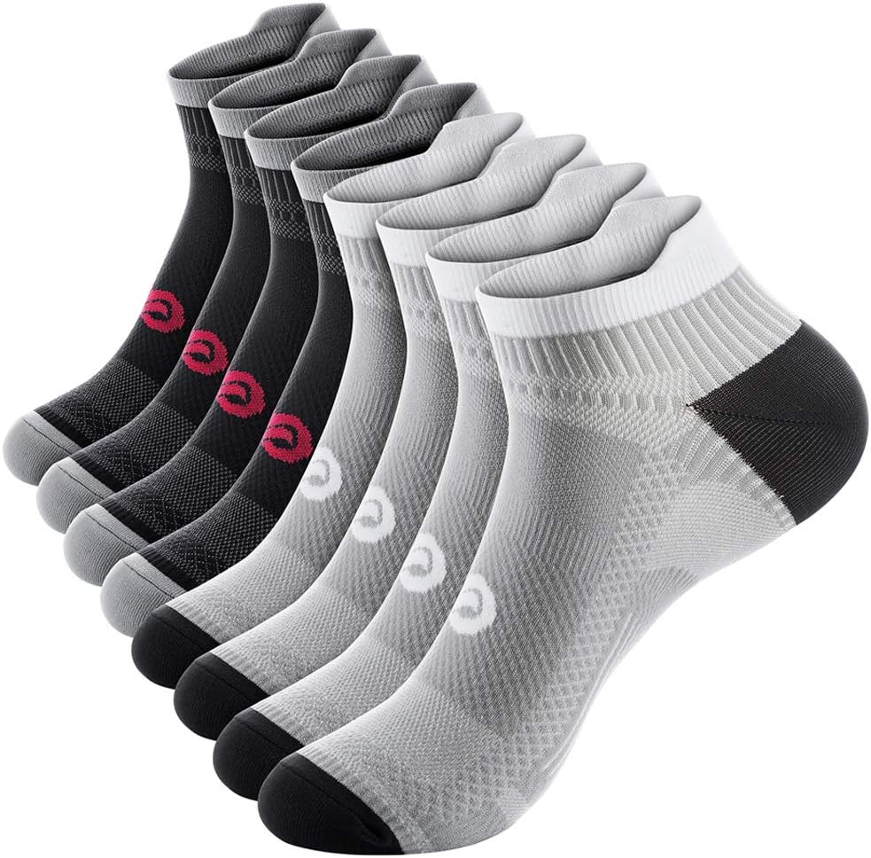 PAPLUS Compression Socks for Men & Women, 2/4/6 Pairs Ankle Running Socks with Arch Support, Ankle Support, Plantar Fasciitis