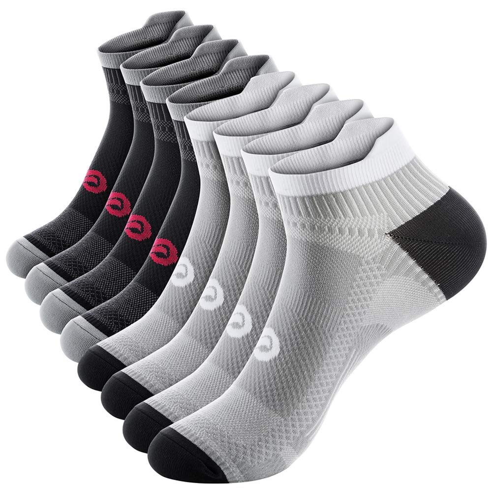 PAPLUS Ankle Compression Sock for Men and Women 2/4/6 Pairs, Low Cut Compression Running Sock with Ankle Support