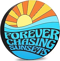Vista 1 de Funda de neumático de repuesto Forever Chasing Sunsets, accesorios de camping para neumáticos de repuesto resistentes a la intemperie, a prueba